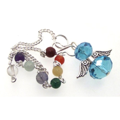 Blue Crystal Angel Charm Chakra Pendulum